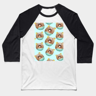 kawaii food cute mint green cartoon bear donuts Baseball T-Shirt
